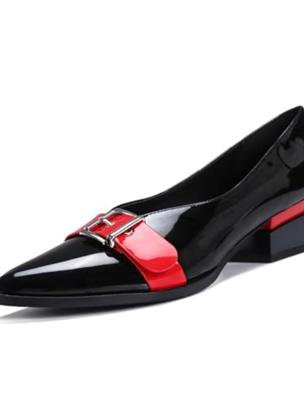 Womens Pointed Toe Chunky Heel Pumps with Arch Support Comfortable Dress Shoes